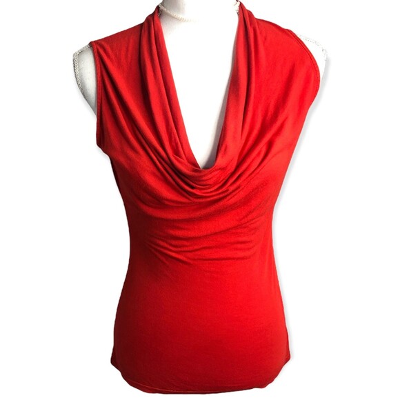 Halogen Cowl Neck Coral Stretch Tank Top - Picture 1 of 5